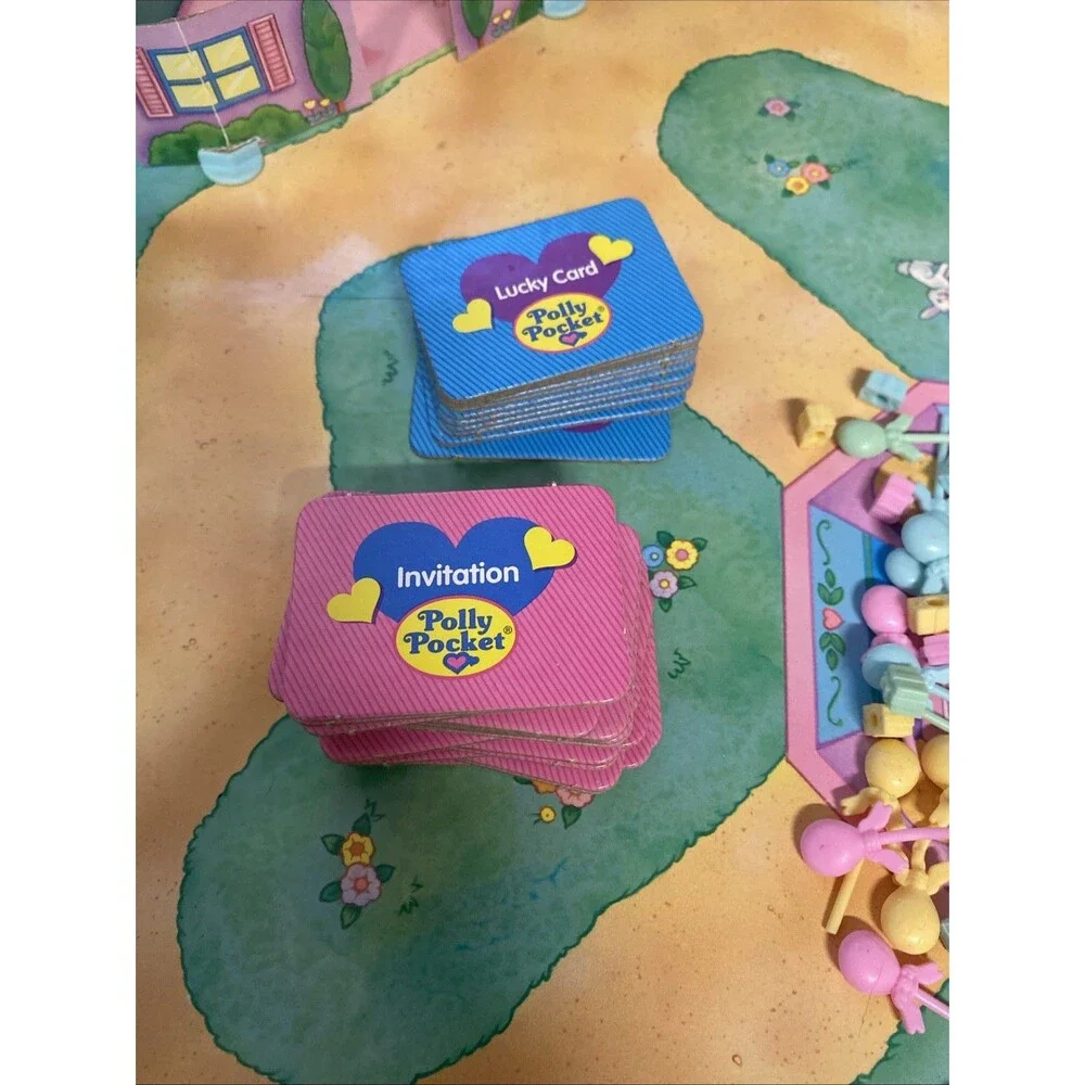 Vintage Polly Pocket Doll Party Board Game RoseArt 1994, Incomplete